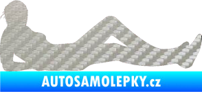 Samolepka Erotická žena 045 pravá 3D karbon stříbrný