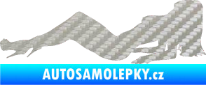 Samolepka Erotická žena 046 levá 3D karbon stříbrný