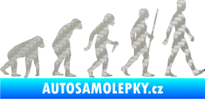 Samolepka Evoluce 001 pravá 3D karbon stříbrný
