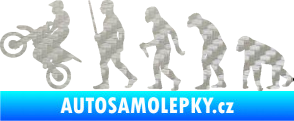 Samolepka Evoluce 002 motokros levá 3D karbon stříbrný