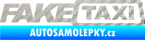 Samolepka Fake taxi nápis 3D karbon stříbrný