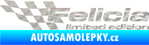 Samolepka Felicia limited edition levá 3D karbon stříbrný