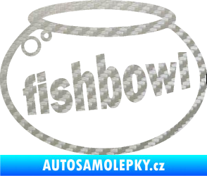 Samolepka Fishbowl akvárium 3D karbon stříbrný