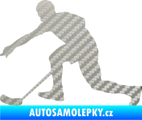 Samolepka Florbal 005 levá 3D karbon stříbrný