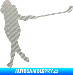Samolepka Florbal 006 pravá  3D karbon stříbrný