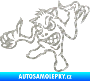 Samolepka Formelák levá 3D karbon stříbrný