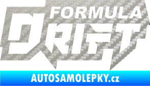 Samolepka Formula drift nápis 3D karbon stříbrný