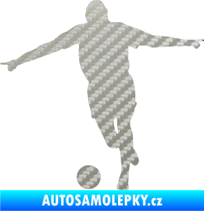 Samolepka Fotbalista 015 levá 3D karbon stříbrný