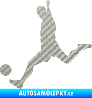 Samolepka Fotbalista 023 levá 3D karbon stříbrný