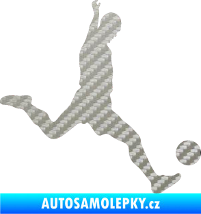 Samolepka Fotbalista 023 pravá 3D karbon stříbrný