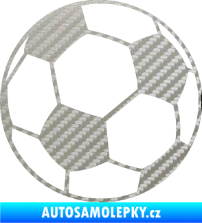 Samolepka Fotbalový míč 001 3D karbon stříbrný