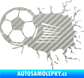 Samolepka Fotbalový míč 005 levá 3D karbon stříbrný
