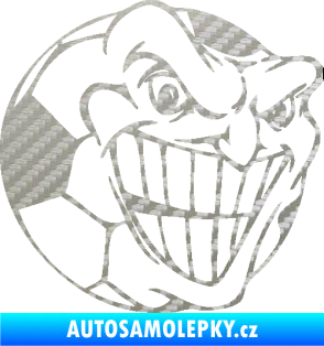 Samolepka Fotbalový míč 002 pravá 3D karbon stříbrný