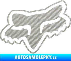 Samolepka Fox 003 3D karbon stříbrný