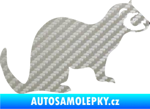 Samolepka Fretka 001 pravá 3D karbon stříbrný
