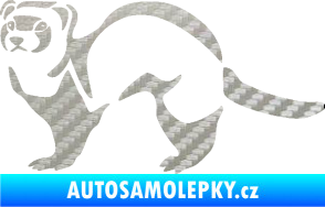 Samolepka Fretka 002 levá 3D karbon stříbrný