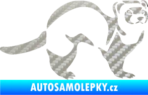 Samolepka Fretka 002 pravá 3D karbon stříbrný