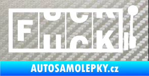 Samolepka Fuck kasino 3D karbon stříbrný