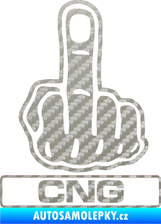 Samolepka Fuck off CNG 3D karbon stříbrný