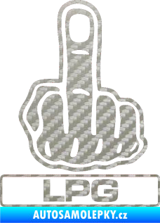 Samolepka Fuck off LPG 3D karbon stříbrný