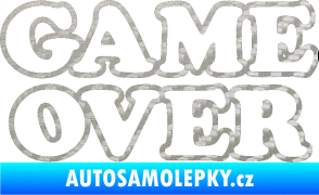 Samolepka Game over nad sebou 001 3D karbon stříbrný
