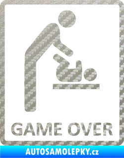 Samolepka Game over varianta baby 3D karbon stříbrný