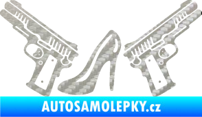 Samolepka Girl mafia 002 levá 3D karbon stříbrný