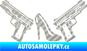 Samolepka Girl mafia 002 pravá 3D karbon stříbrný