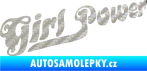 Samolepka Girl Power nápis 3D karbon stříbrný