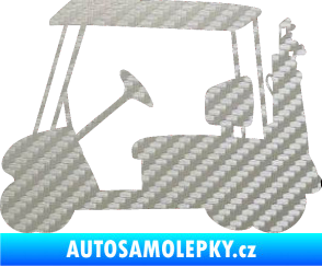 Samolepka Golfista 012 levá vozík 3D karbon stříbrný