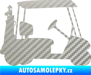 Samolepka Golfista 012 pravá vozík 3D karbon stříbrný