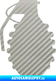Samolepka Granát 002 levá 3D karbon stříbrný