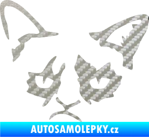 Samolepka Grumpy cat 001 levá 3D karbon stříbrný