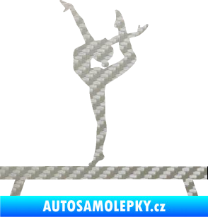 Samolepka Gymnastka 003 levá kladina 3D karbon stříbrný