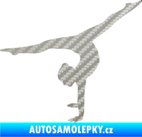 Samolepka Gymnastka 005 levá 3D karbon stříbrný