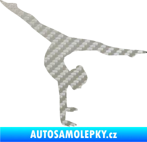 Samolepka Gymnastka 005 pravá 3D karbon stříbrný