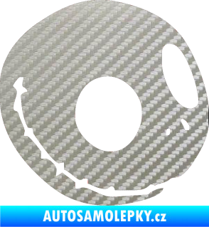 Samolepka Halloween 012 pravá 3D karbon stříbrný