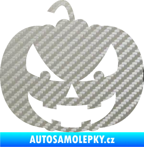 Samolepka Halloween 016 levá dýně 3D karbon stříbrný