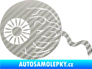Samolepka Halloween 020 pravá vydloublé oko 3D karbon stříbrný
