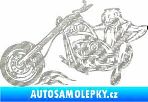 Samolepka Harley 001 levá 3D karbon stříbrný