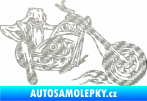 Samolepka Harley 001 pravá 3D karbon stříbrný