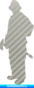 Samolepka Hasič 001 levá 3D karbon stříbrný