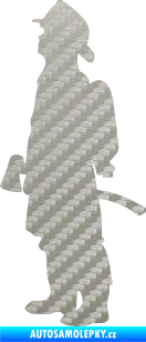 Samolepka Hasič 002 levá 3D karbon stříbrný