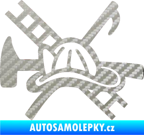 Samolepka Hasič 005 levá 3D karbon stříbrný