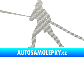 Samolepka Hasič 009 levá 3D karbon stříbrný