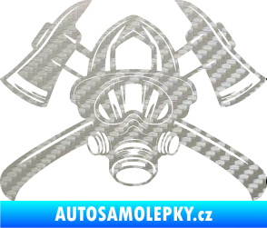 Samolepka Hasič 014 3D karbon stříbrný