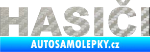 Samolepka HASIČI 3D karbon stříbrný