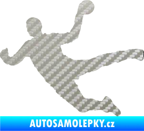 Samolepka Házená 002 levá 3D karbon stříbrný