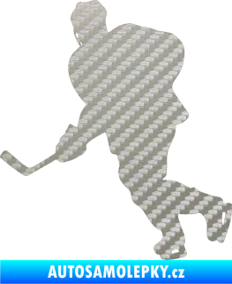 Samolepka Hokejista 009 levá 3D karbon stříbrný