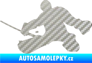 Samolepka Hokejista 015 levá brankář 3D karbon stříbrný